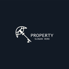 House Key Logo Template modern design classic key symbol Luxury hotel sign. Vector illustration
