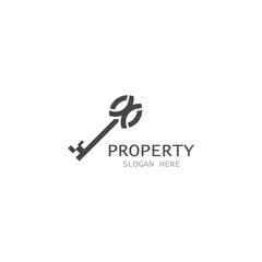 House Key Logo Template modern design classic key symbol Luxury hotel sign. Vector illustration