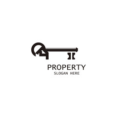 House Key Logo Template modern design classic key symbol Luxury hotel sign. Vector illustration