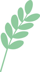 Fototapeta premium Green Leaf Branch Vector Icon Shape Doodle Element Illustration