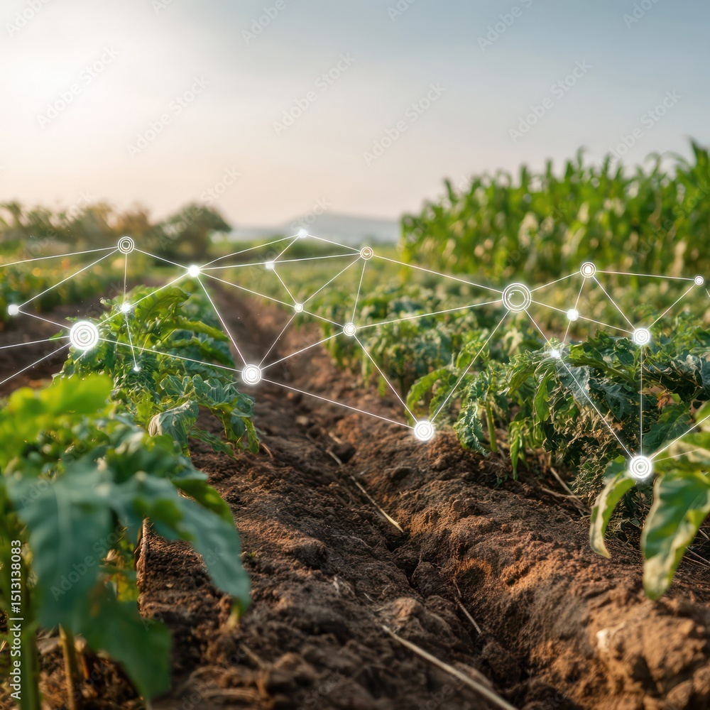 Poster smart agricultural systems utilizing iot sensors to track farming conditions and crop health.