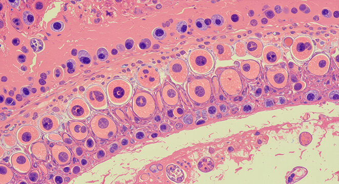 Transitional Epithelium in Urinary Bladder Section Microscope Image