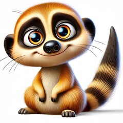 cute Meerkat character illustration isolated on White background