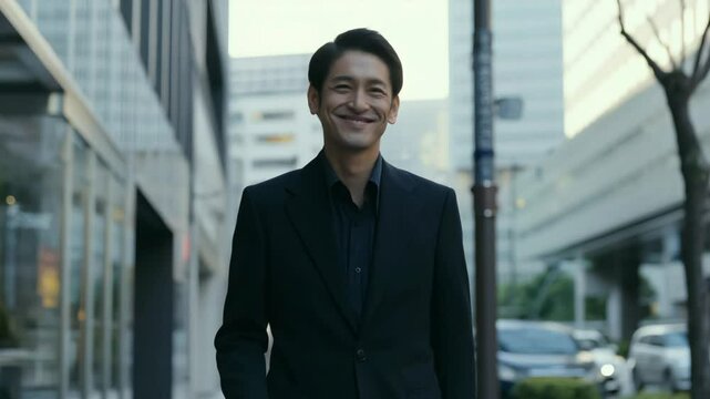 企み顔の中年男性の表情、何かを企てるオジサンの笑み