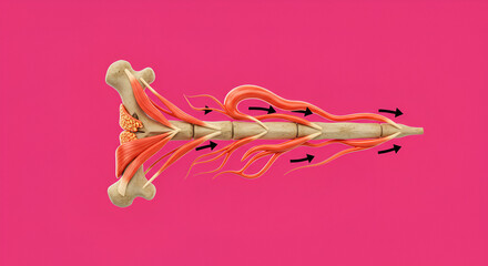 Transition from Skeletal to Tendon Tissue Histological Section