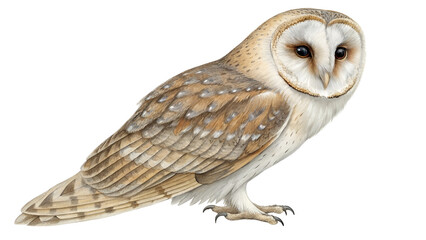 eurasian night eagle owl isolated on transparent background