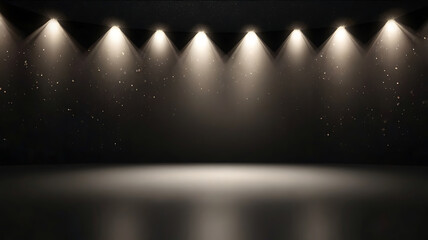 Abstract black blur background design with light shining on top for product display.