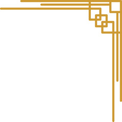 Obraz premium Monoline Art Deco Corner Border