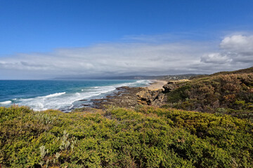 Golden Light on Rugged Shoreline along the Great Ocean Drive, Victoria, Australia