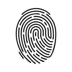 Human ink fingerprint isolated on white background 