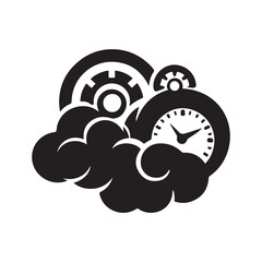 combination of clouds and clocks