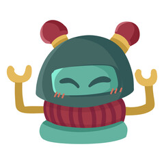 Cute Cartoon Robot Character with a Smiling Face
