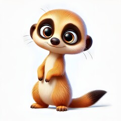 Meerkat character illustration isolated on White background