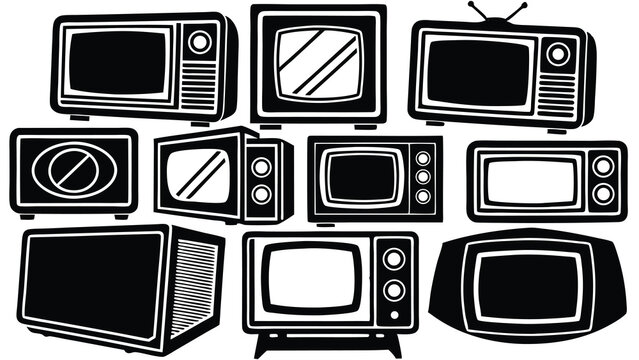 Vintage Televisions Retro TV Collection - Vector Illustrations