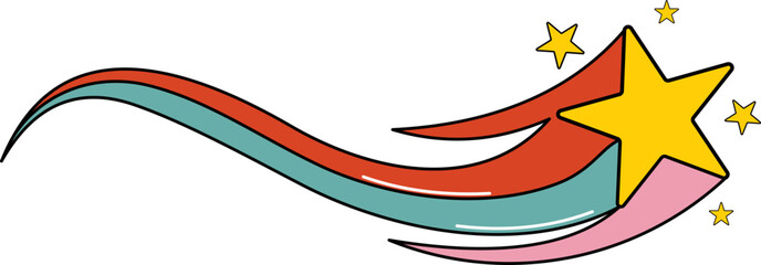 Retro Shooting Star Illustration