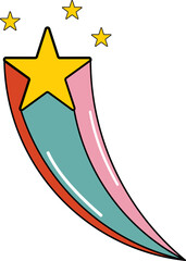 Retro Shooting Star Illustration