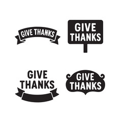 Give Thanks Banner and Sign Silhouettes for Thanksgiving