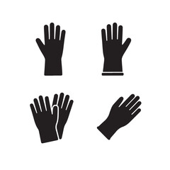 Obraz premium Silhouette Icons of Medical Gloves and Hygiene Equipment