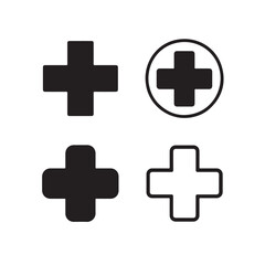 Fototapeta premium Medical Cross Symbol Icons in Various Styles