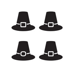 Pilgrim Hat Icons with Buckle Designs for Thanksgiving