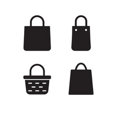 Reusable Shopping Bag and Basket Icons for Eco-Friendly Use