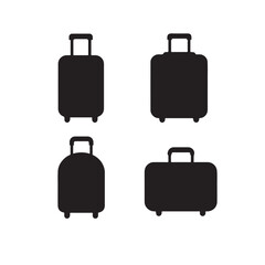 Rolling Travel Bag Icons with Handles for Vacation Packing