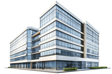 Modern glass building isolated on transparent background