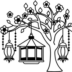 vector illustration of a bird cage