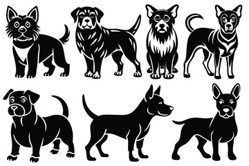 Adorable Dog and Cat Silhouettes A Collection of Cute Pet Illustrations