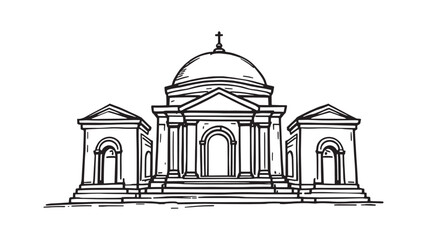Cemetery Mausoleum Graphic For Memorial Design  