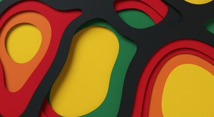 Happy Juneteenth papercut Abstract Background