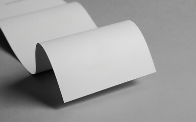 White paper mockup wavy design minimalist background