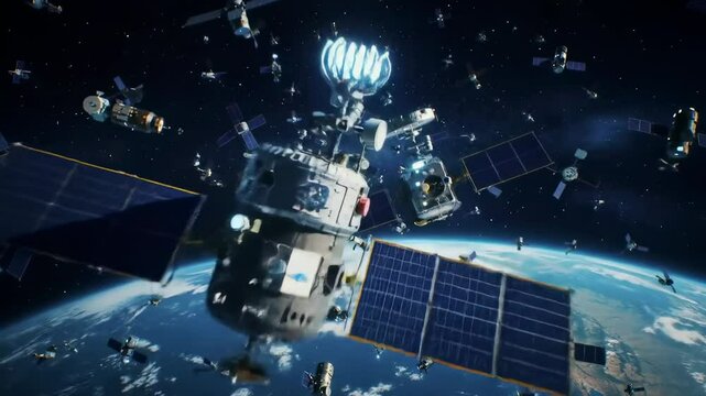 Space debris orbiting earth