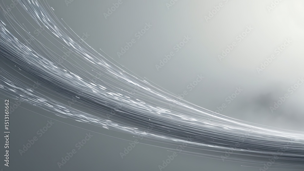 Poster minimal white abstract digital wave stroke background with flowing light lines and modern soft motio