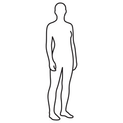 Fototapeta premium silhouette of a owman out line style in white backraund