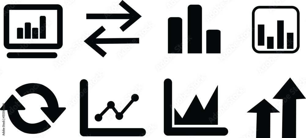 Poster diagrams of growth: an assortment of charts and graphs showcases a variety of analytical tools and m