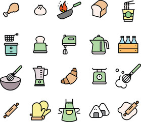 Assortment of Cooking and Food Related Icons