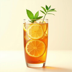 Refreshing Orange Drink in a Crystal Clear Glass.