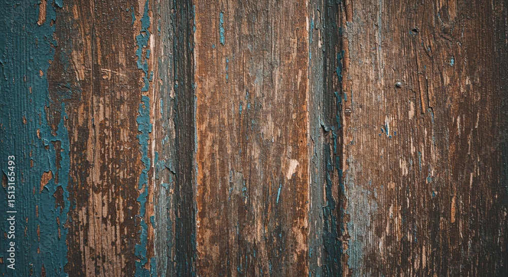 Poster the image is of a wooden surface with a blue background