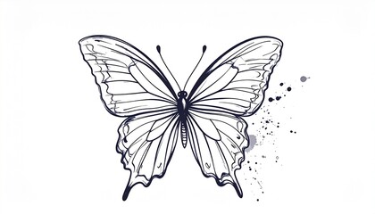 Elegant Line Art Butterfly Drawing Nature Inspired Ink Sketch