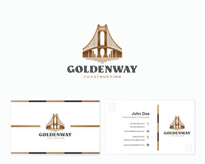 Luxury professional modern curved bridge architecture logo template for company