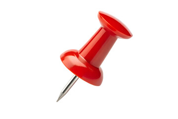 Red Push Pin A Close-Up Image of a Single Thumbtack