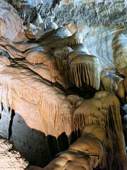Beautiful amazing limestone formations in Royal Cave at Buchan Victoria Australia