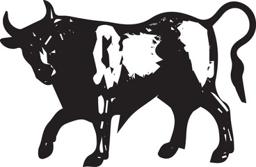 angry Cow...Bull...Black and white cow ..cow vector.. 