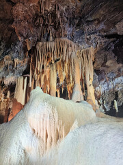 Beautiful amazing limestone formations in Royal Cave at Buchan Victoria Australia