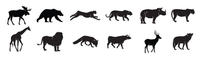 wild animal silhouettes.