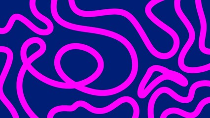 Neon pink abstract line pattern on dark blue background
