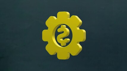  Rotating Gears with Dollar Signs. 4K Video motion graphic . Business gear dollar sign currency exchange and money transfer concept. Presentations on Business, Financial, and Marketing Concepts.