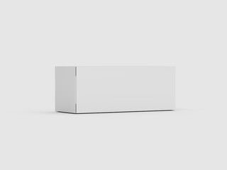 A White Rectangular Cardboard Box Mockup For Packaging, Positioned Horizontally 3d Illustration