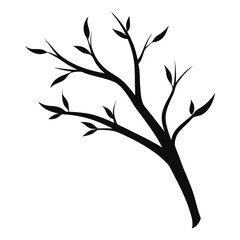 Silhouette of Leafless Branch Vector, Leafless Tree Branch Silhouette Design

